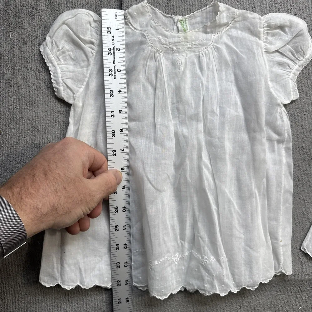 Feltman Brothers Hand Embroidered White Infant Dress Set 2 Piece‎ Heirloom Baby